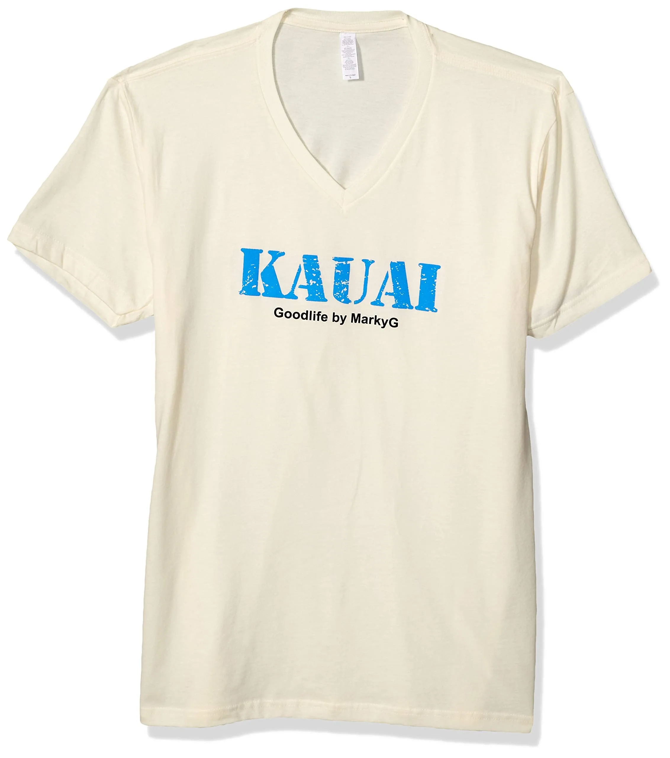 Marky G Apparel Men's Kauai Graphic Printed Premium Fitted Sueded Short Sleeve V-Neck T-Shirt