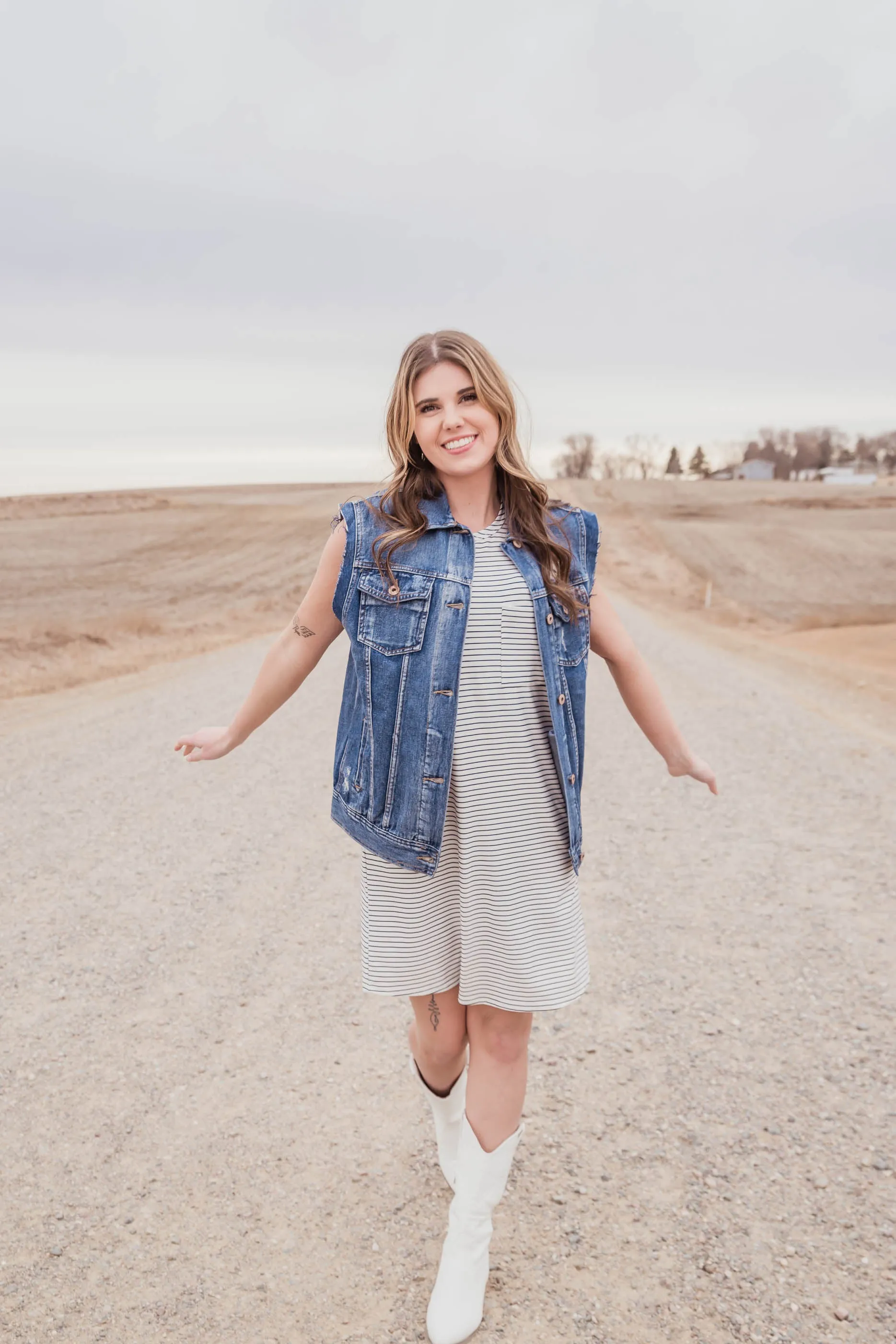 Medium Wash Boyfriend Denim Vest - Final Sale