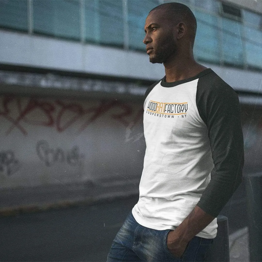 Mens Raglan Black/White Logo Tee