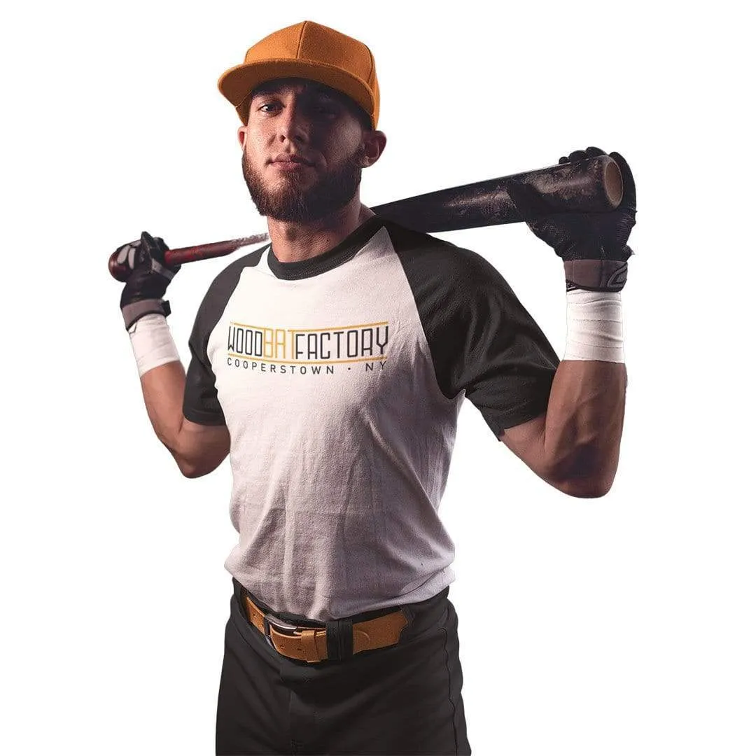 Mens Raglan Black/White Logo Tee
