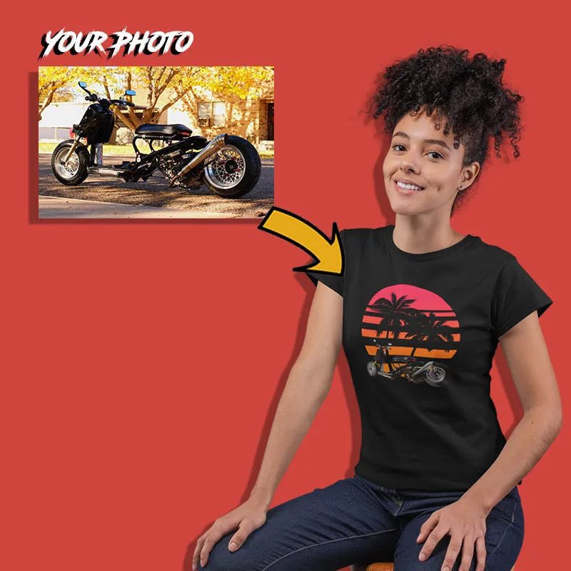Motorcycles | Custom Print for Women | Fitted T-shirt