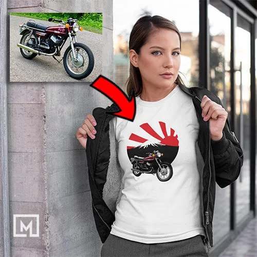 Motorcycles | Custom Print for Women | Fitted T-shirt