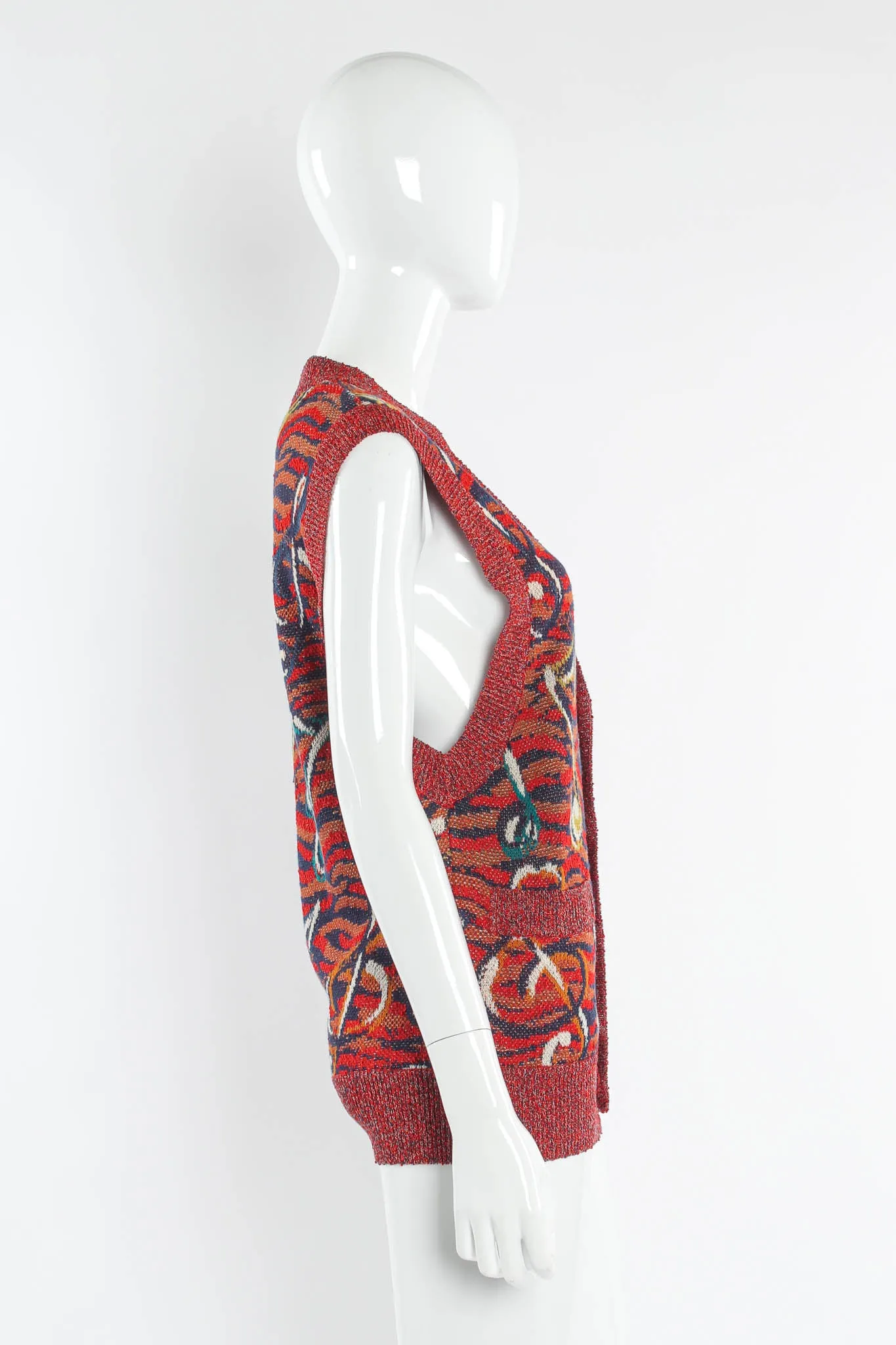Musical Notes Print Knit Vest