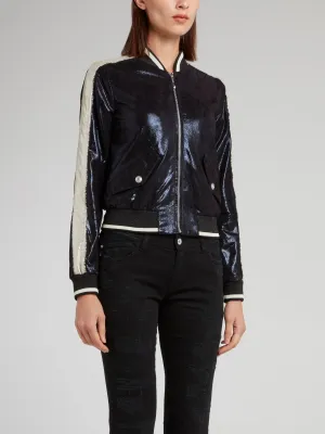 Navy Sleeve Stripe Sports Jacket