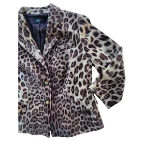 New Vintage Talbots Petite Velour Leopard Print Blazer size 6