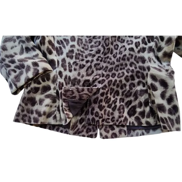 New Vintage Talbots Petite Velour Leopard Print Blazer size 6