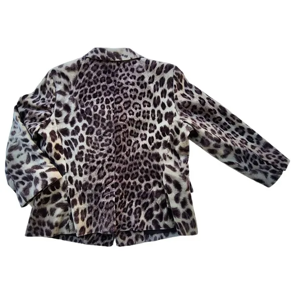 New Vintage Talbots Petite Velour Leopard Print Blazer size 6