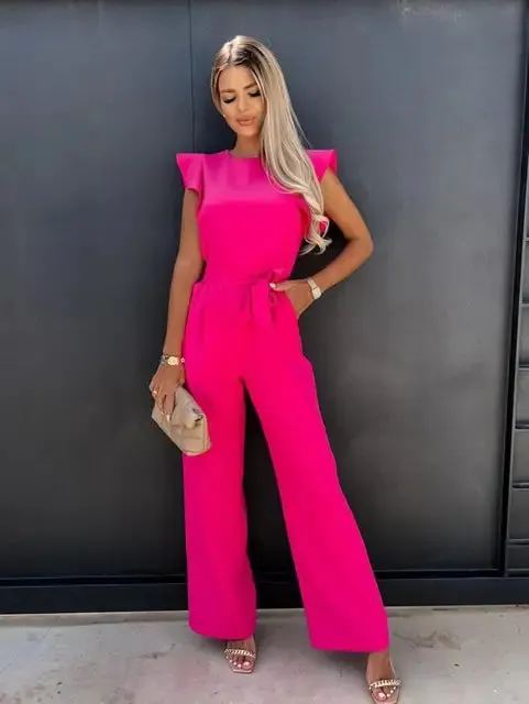 Niña – Women’s Elegant Jumpsuit with Ruffled Sleeves