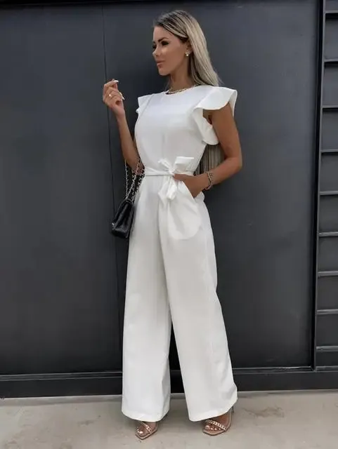 Niña – Women’s Elegant Jumpsuit with Ruffled Sleeves