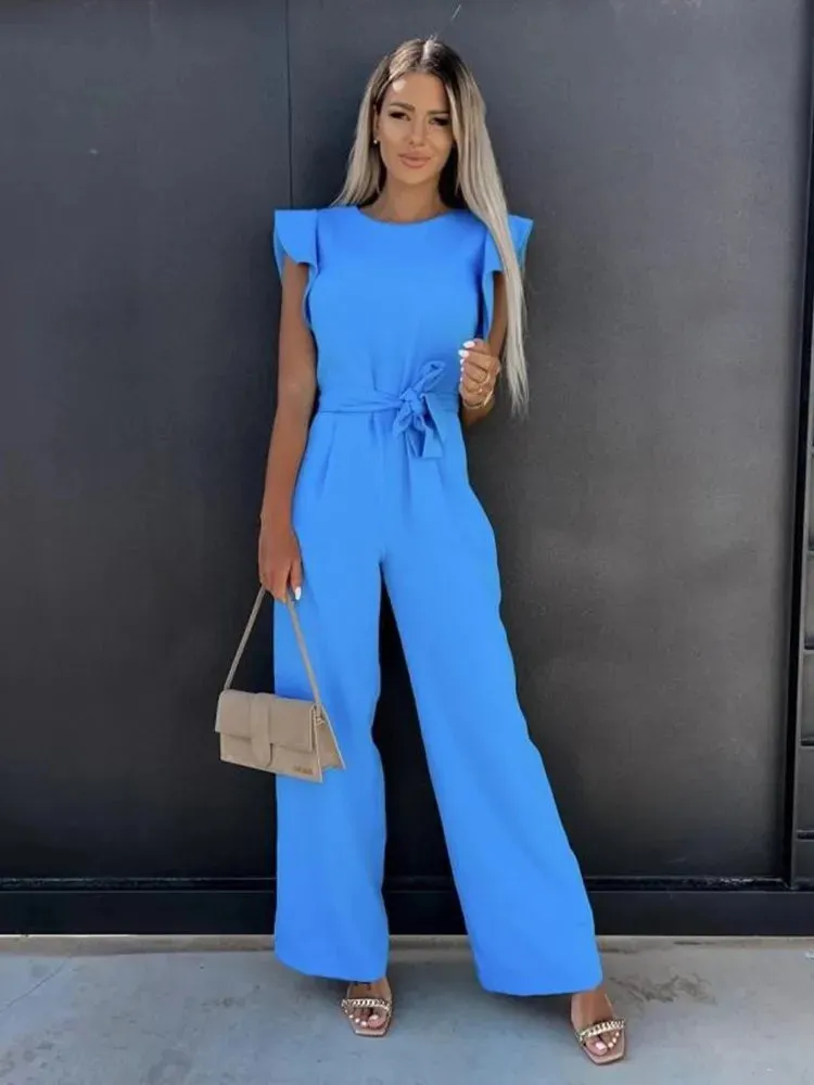 Niña – Women’s Elegant Jumpsuit with Ruffled Sleeves