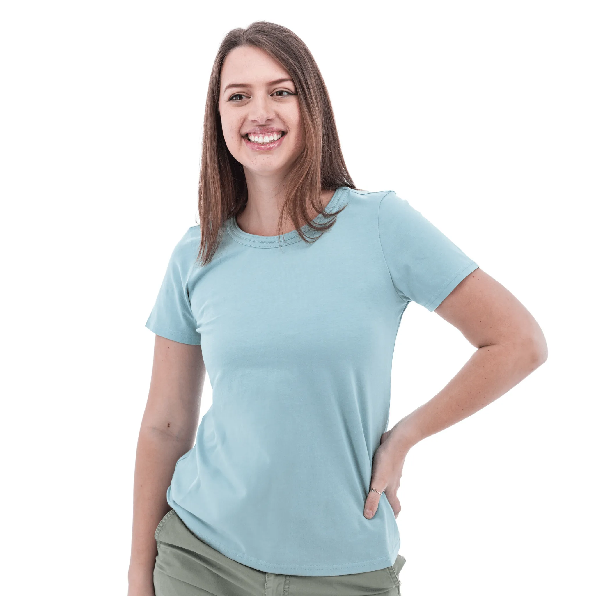 Old Ranch Women's Basis Organic Cotton Tee - Tourmaline