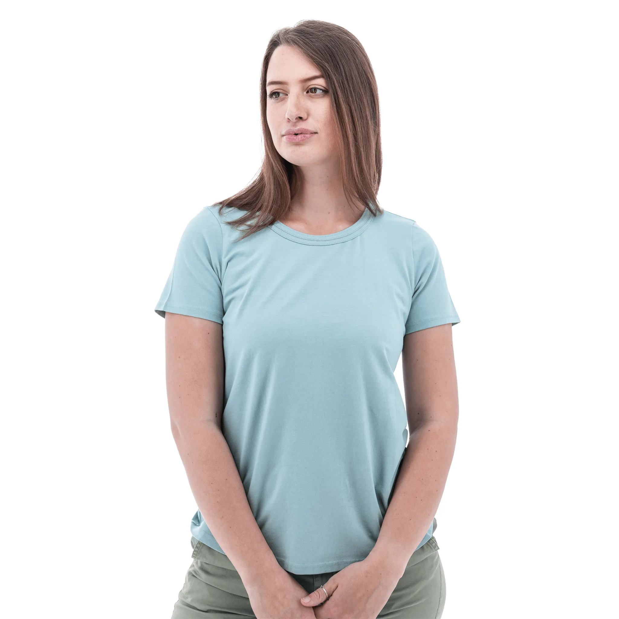 Old Ranch Women's Basis Organic Cotton Tee - Tourmaline