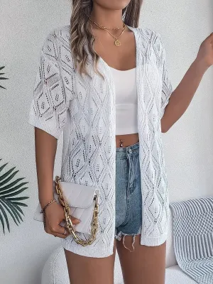 Open Front Half Sleeve Cardigan