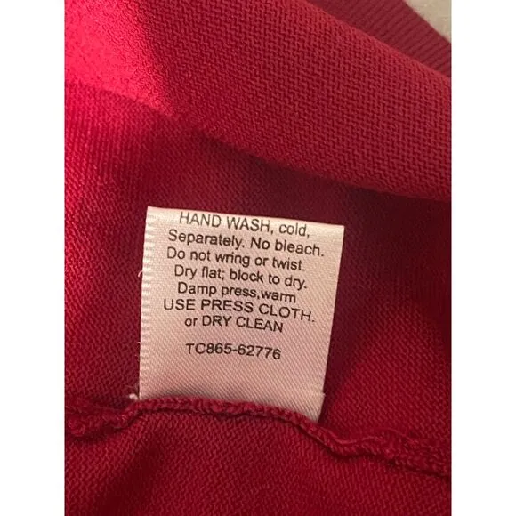 Pendleton Red Silk Blend Mock Neck Sweater Luxurious Knit Long Sleeve Top Size M