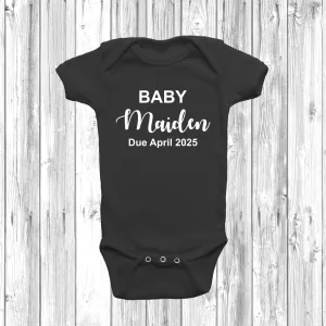 Personalised Baby Due Date Baby Grow