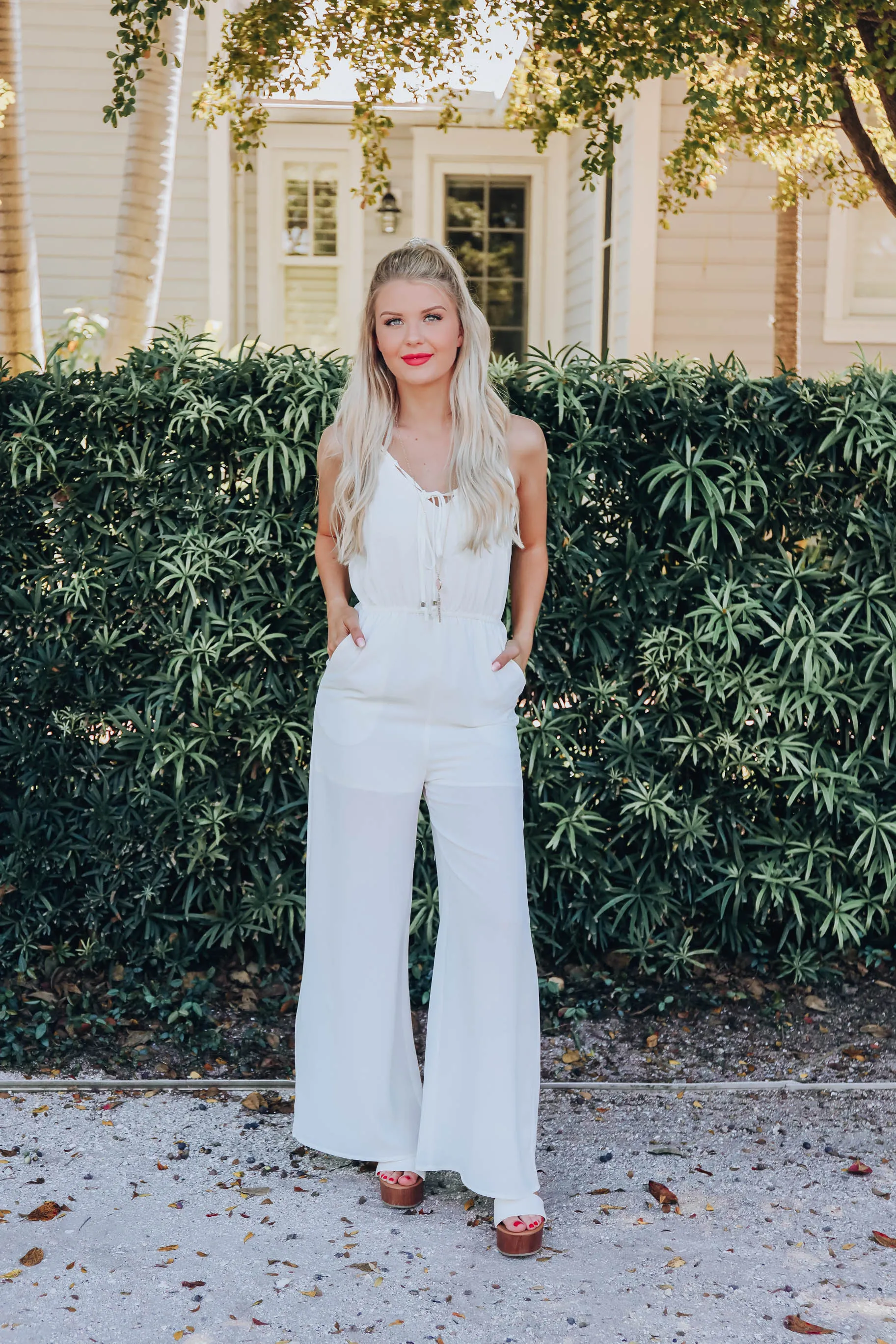 Porcelain Pocketed Jumpsuit