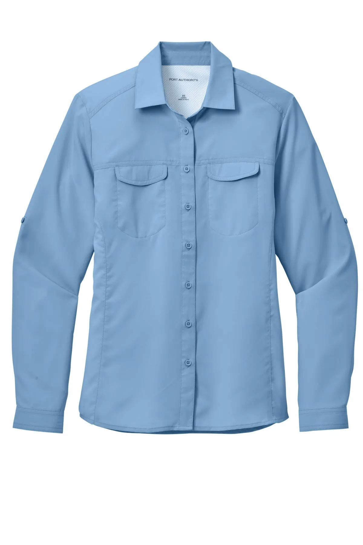Port Authority Women's Long Sleeve UV Daybreak Shirt LW960 Light Blue