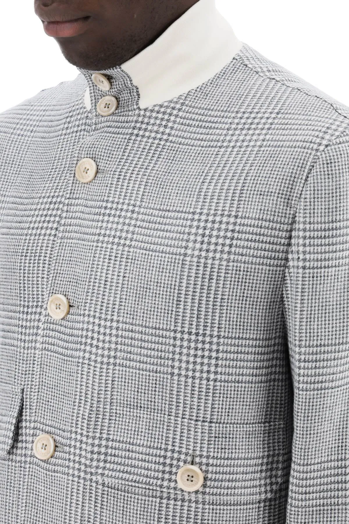 prince of wales check bomber jacket
