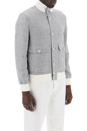 prince of wales check bomber jacket