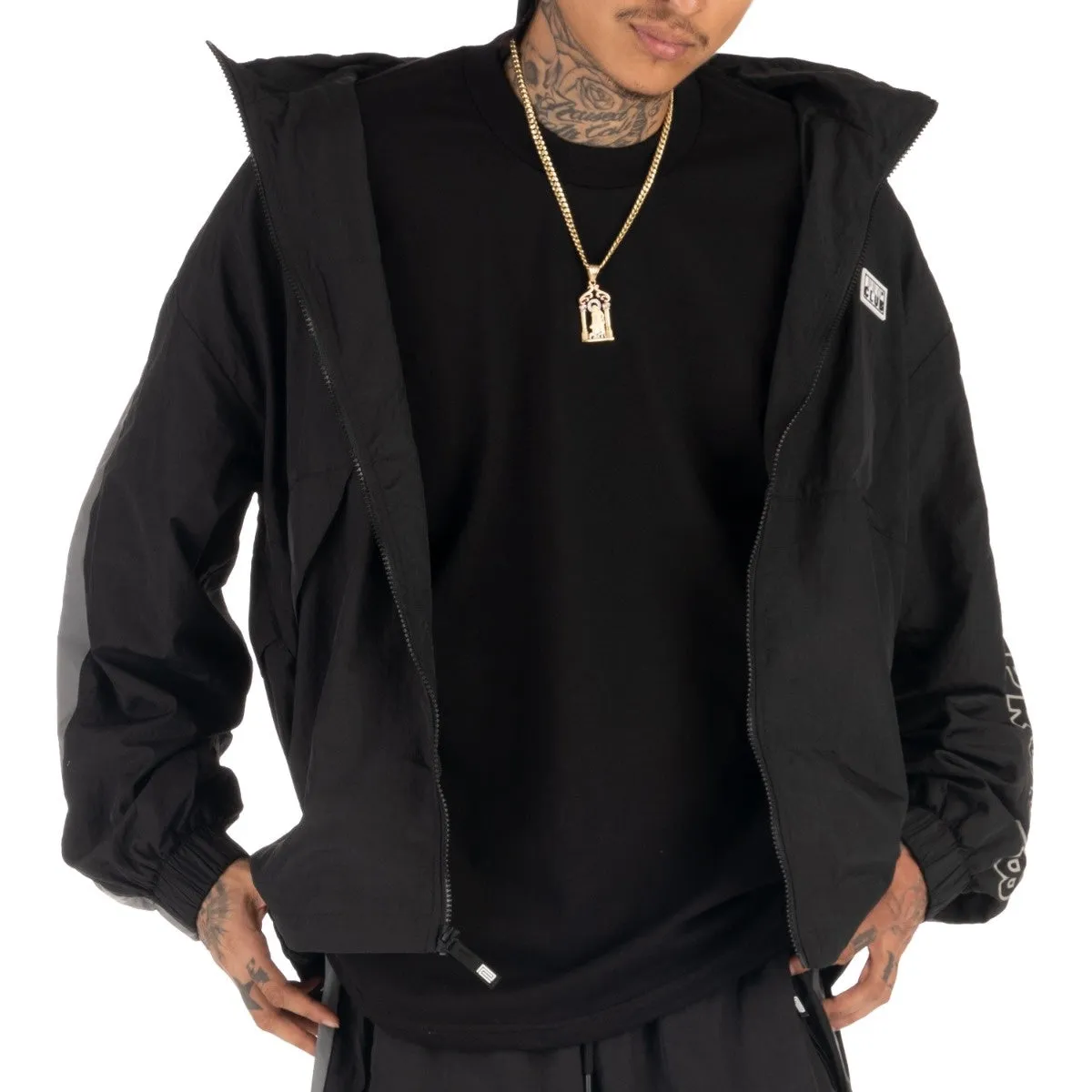 Pro Club Full Court Windbreaker Jacket - Black