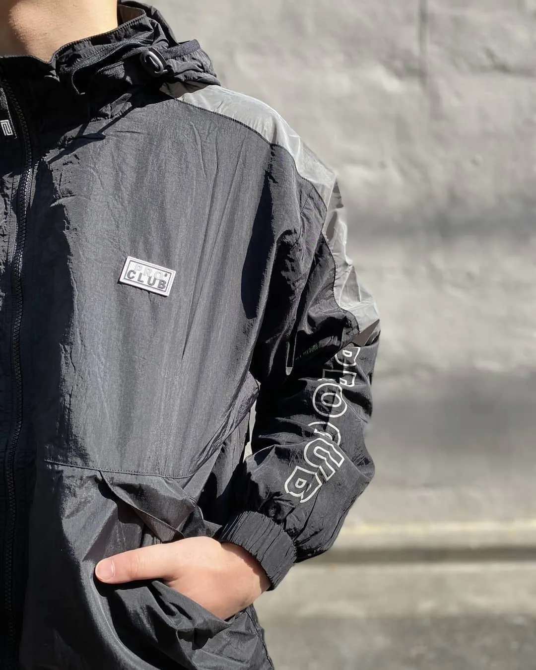 Pro Club Full Court Windbreaker Jacket - Black