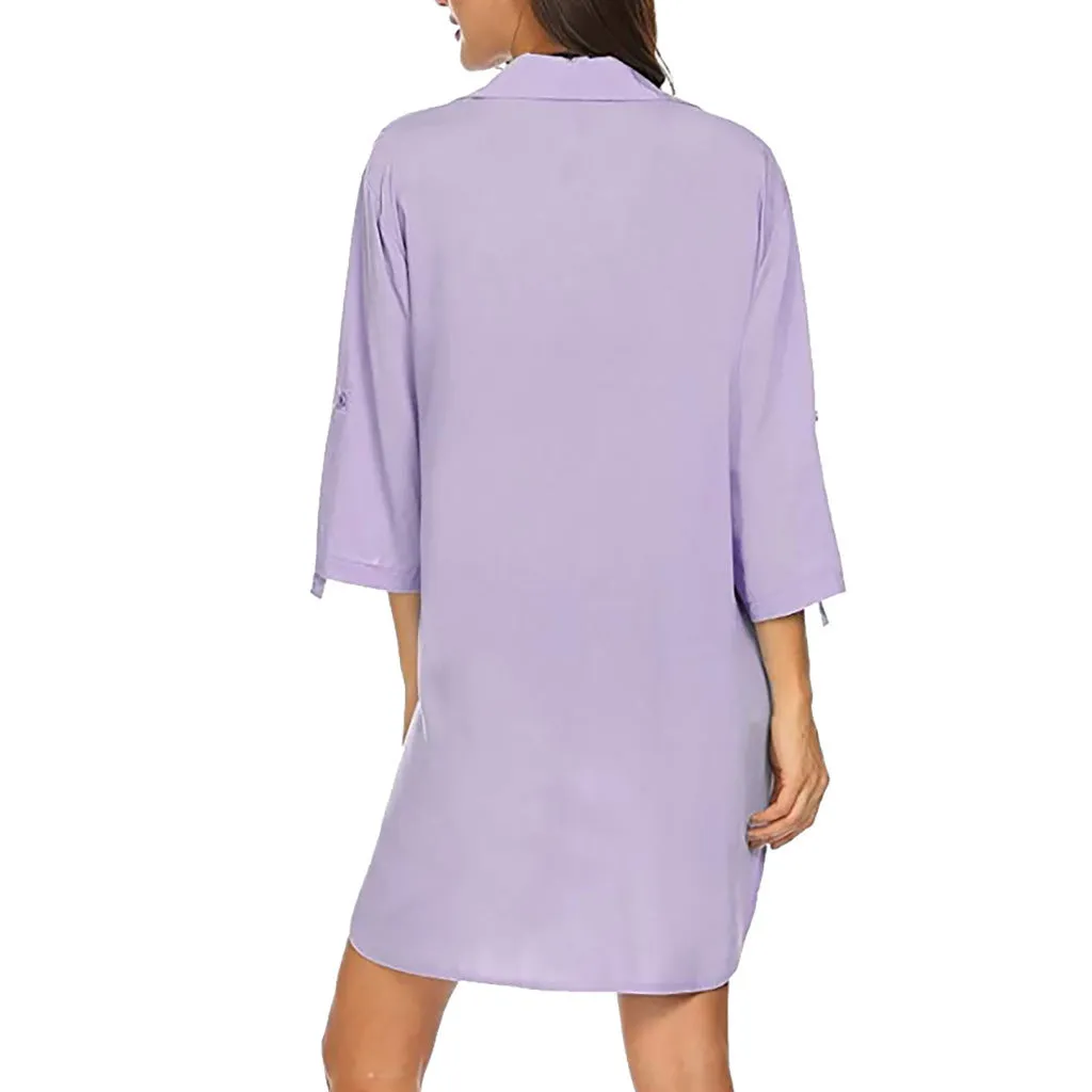 Purple Apple Hem Shirt Dress