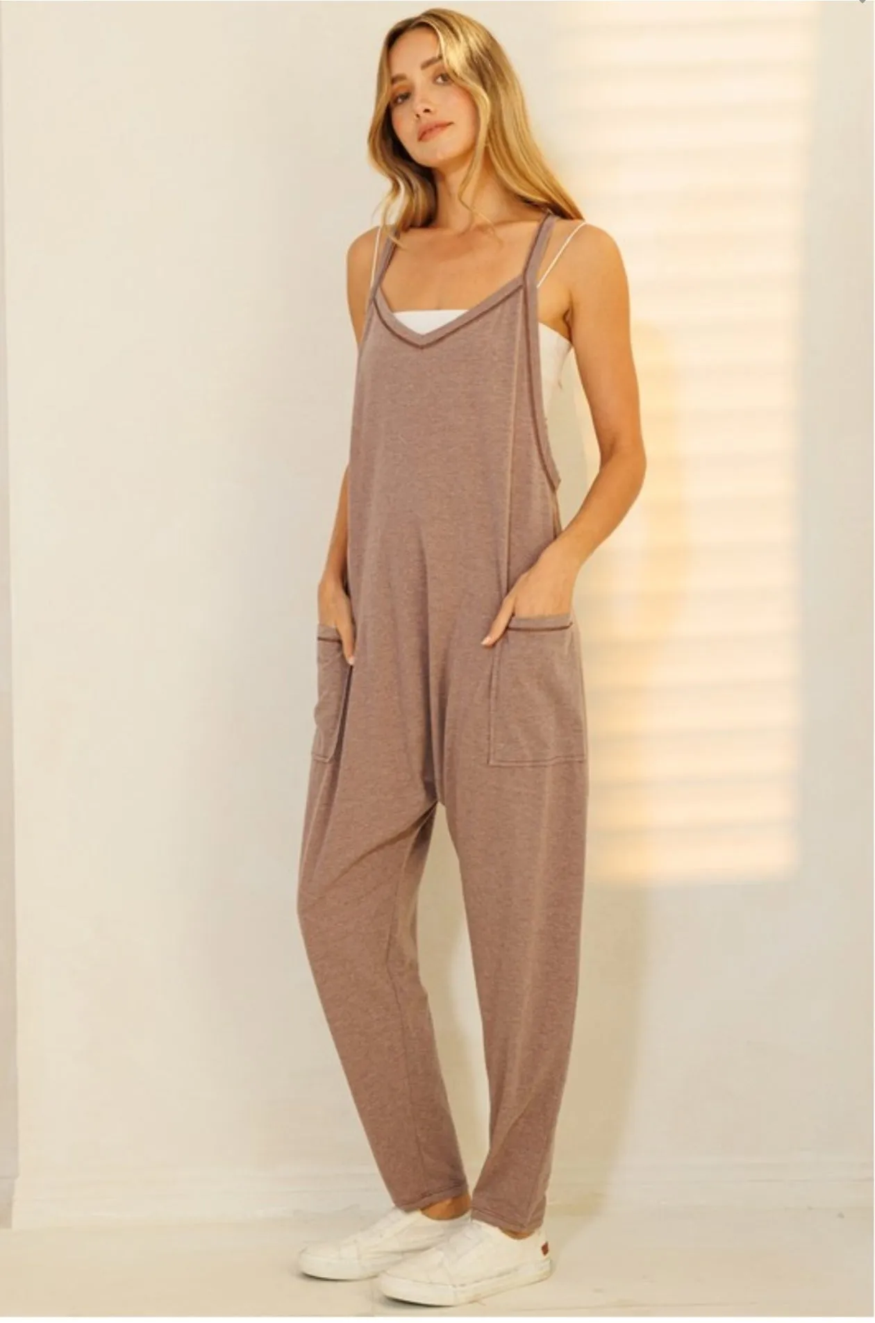 "Better Late Than Never" Solid Harem Jumpsuit