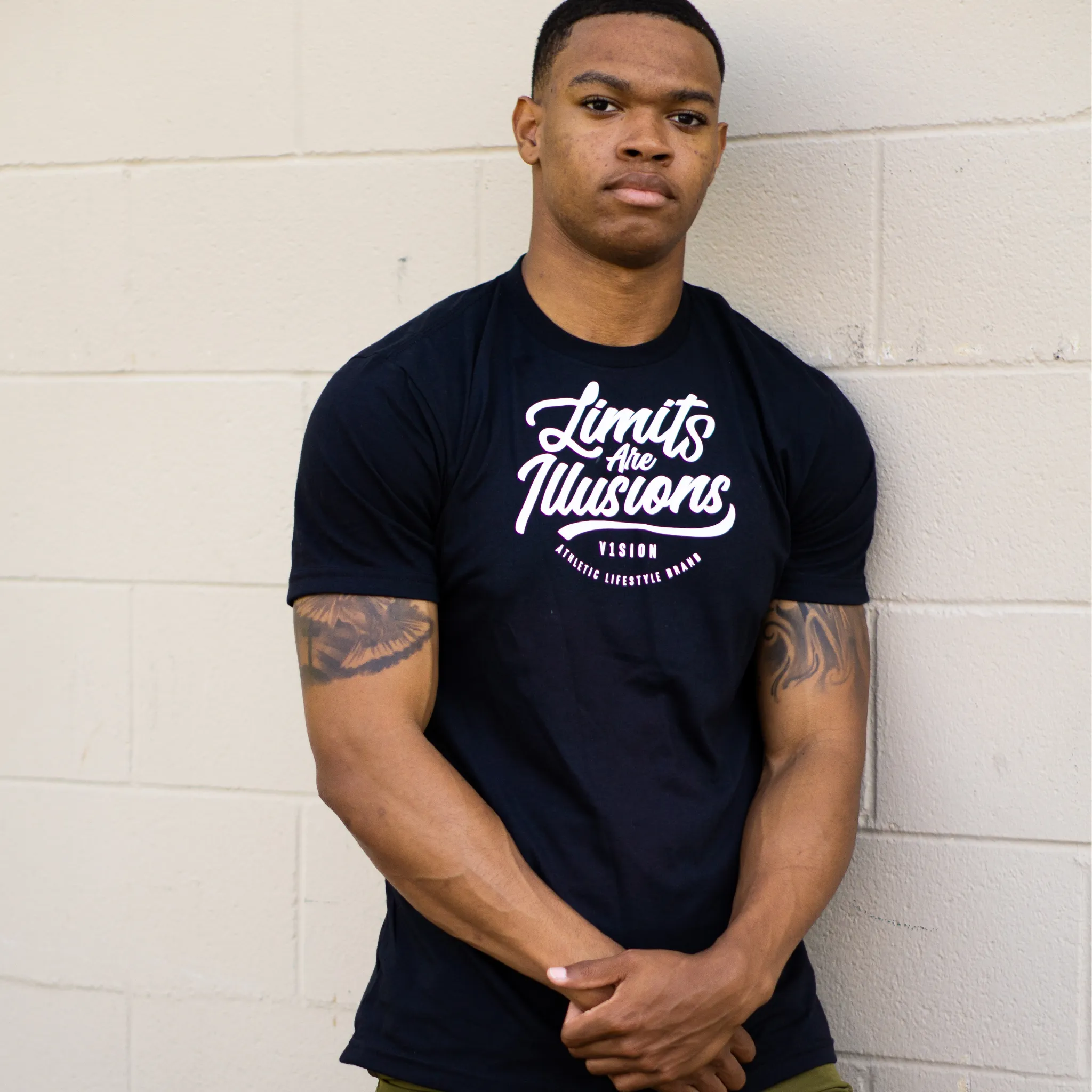 "Limits are Illusions" Fitted Tee "Black"