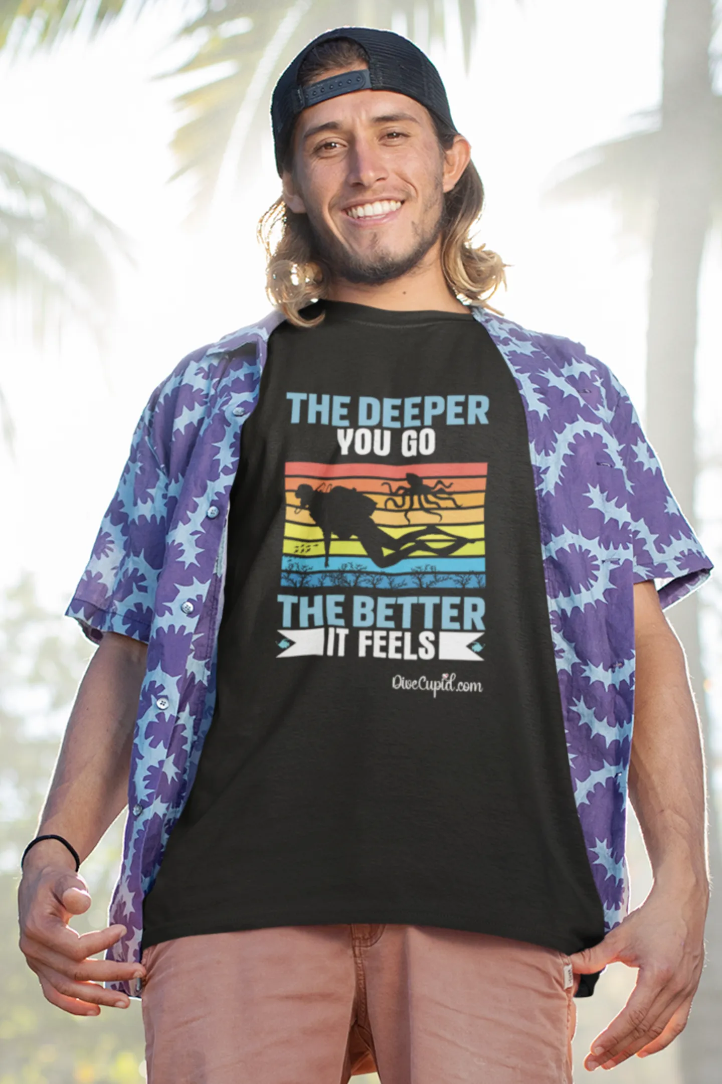 "The Deeper you go. . . " Funny Fitted T-shirt