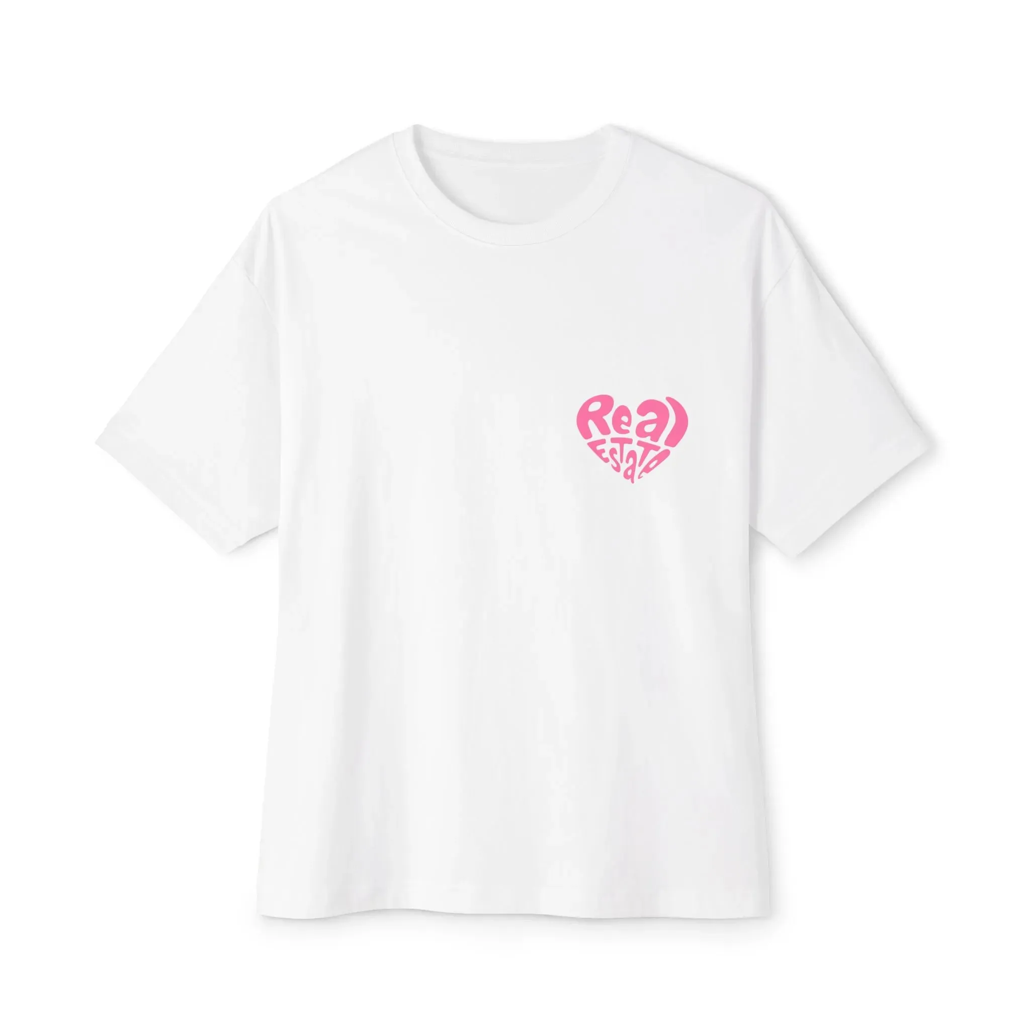 Real Estate T-Shirt "Real Estate" heart shaped text pink