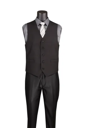 Regular Fit 5 Buttons Vest (Black) V-PP