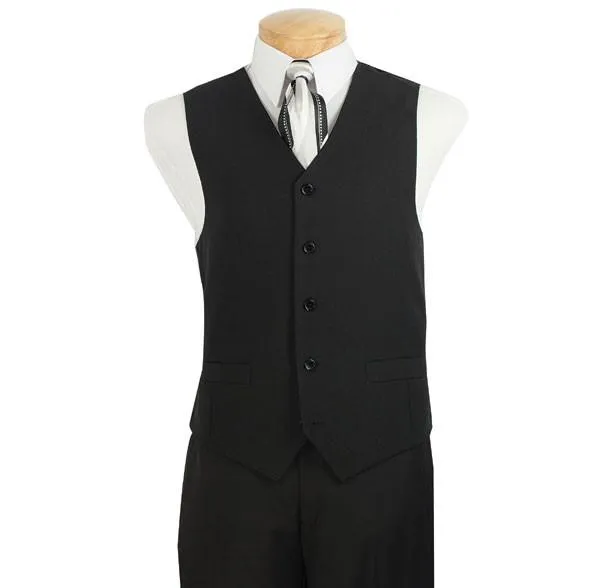 Regular Fit 5 Buttons Vest (Black) V-PP