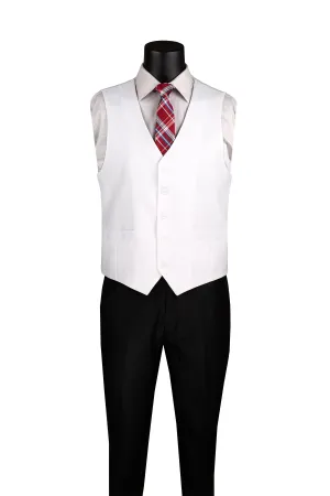 Regular Fit 5 Buttons Vest (White) V-PP