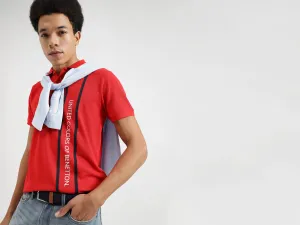 Regular Fit Polo Neck Printed T-Shirts