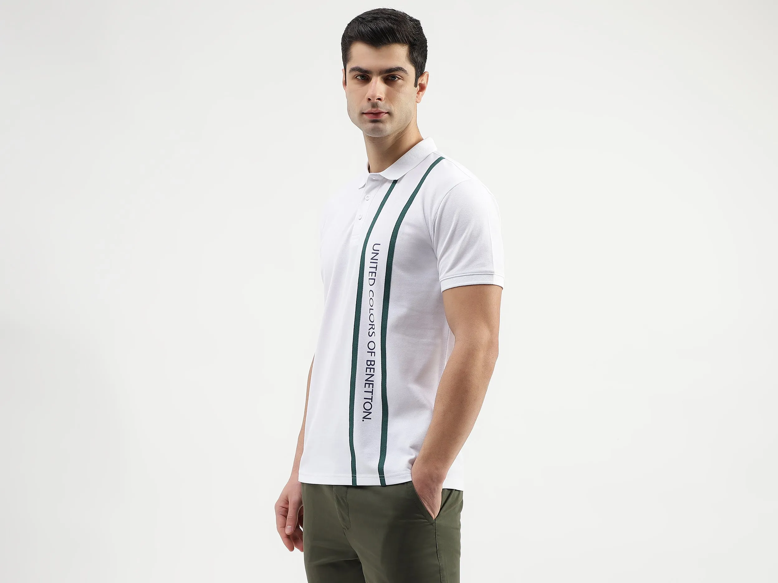 Regular Fit Polo Neck Printed T-Shirts