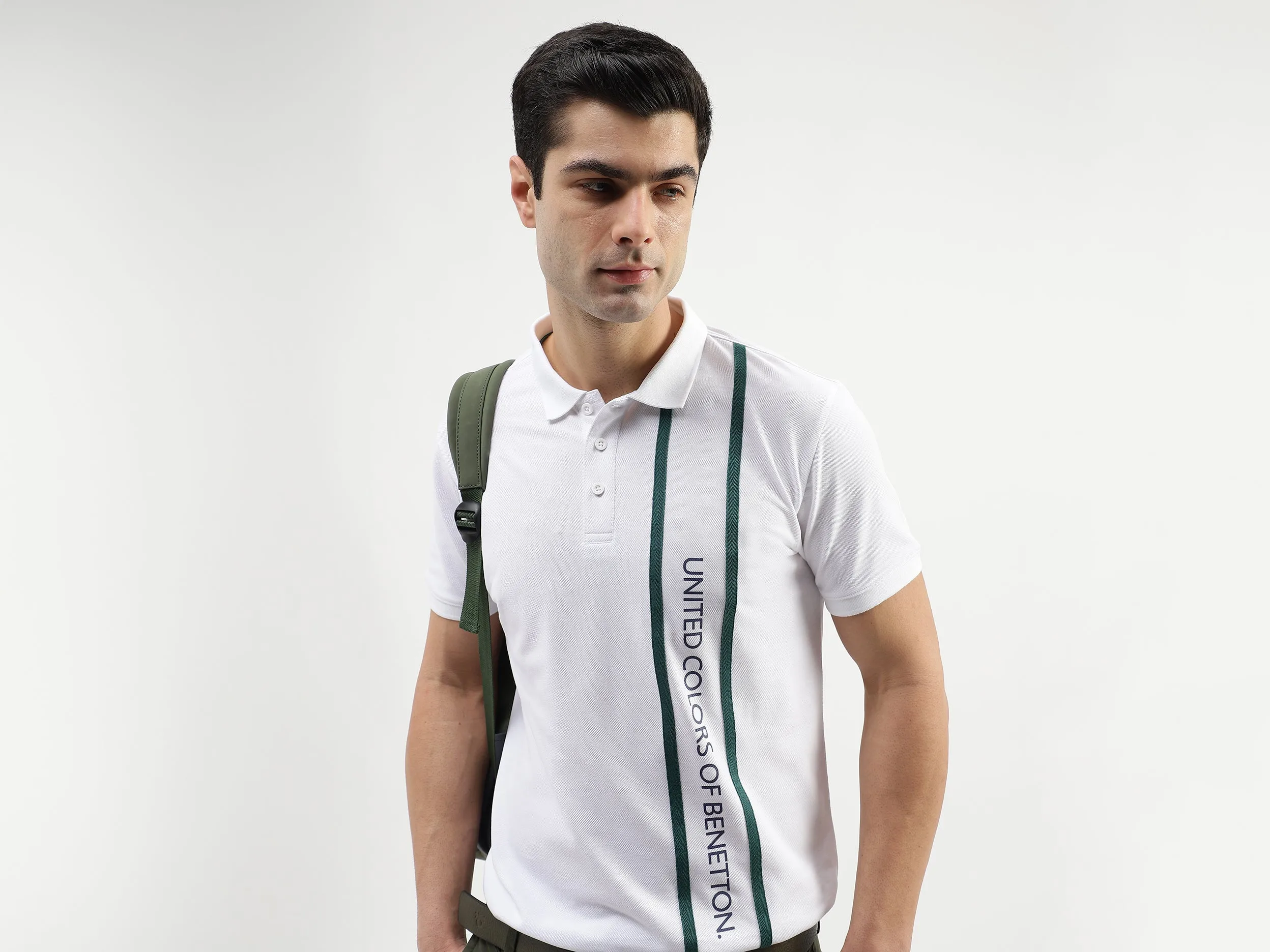 Regular Fit Polo Neck Printed T-Shirts