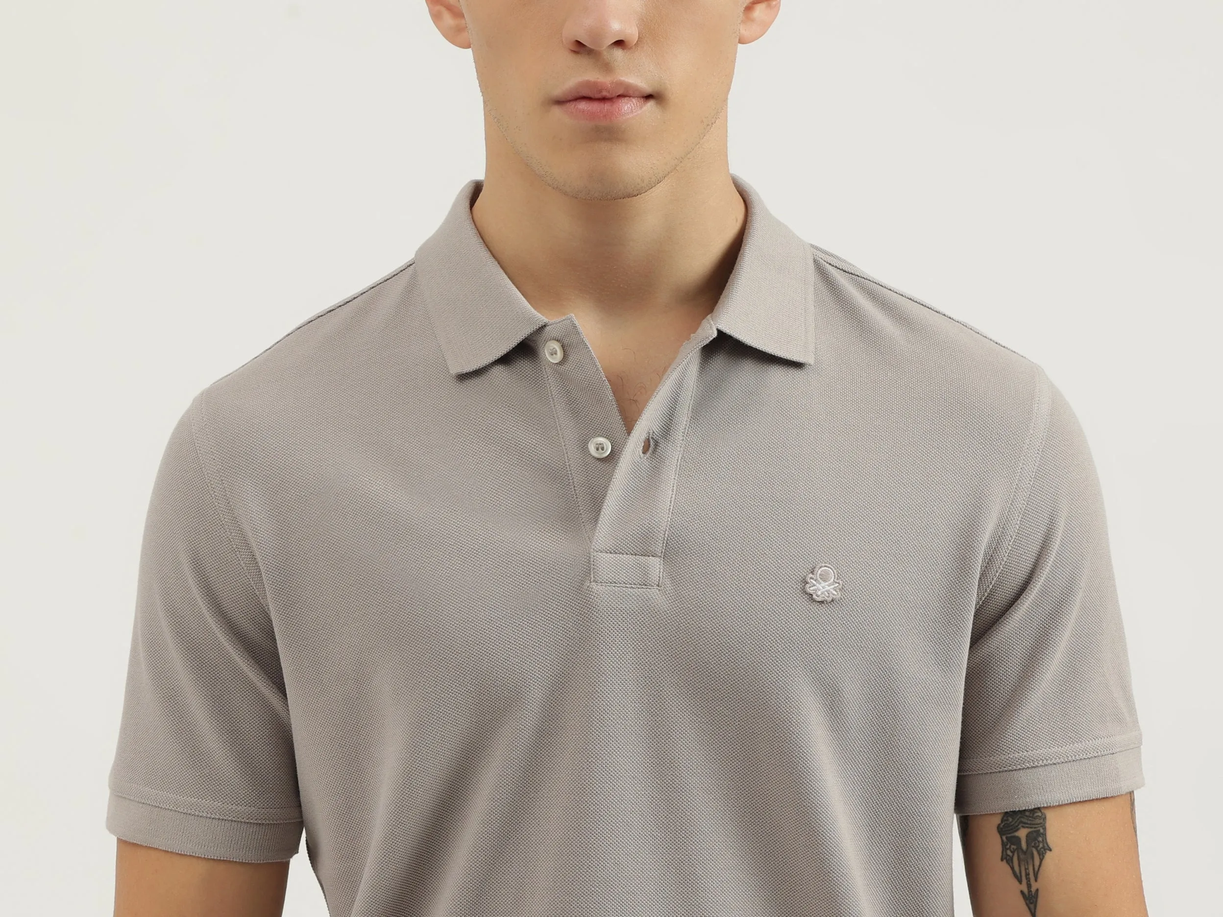 Regular Fit Polo Neck Solid T-shirts