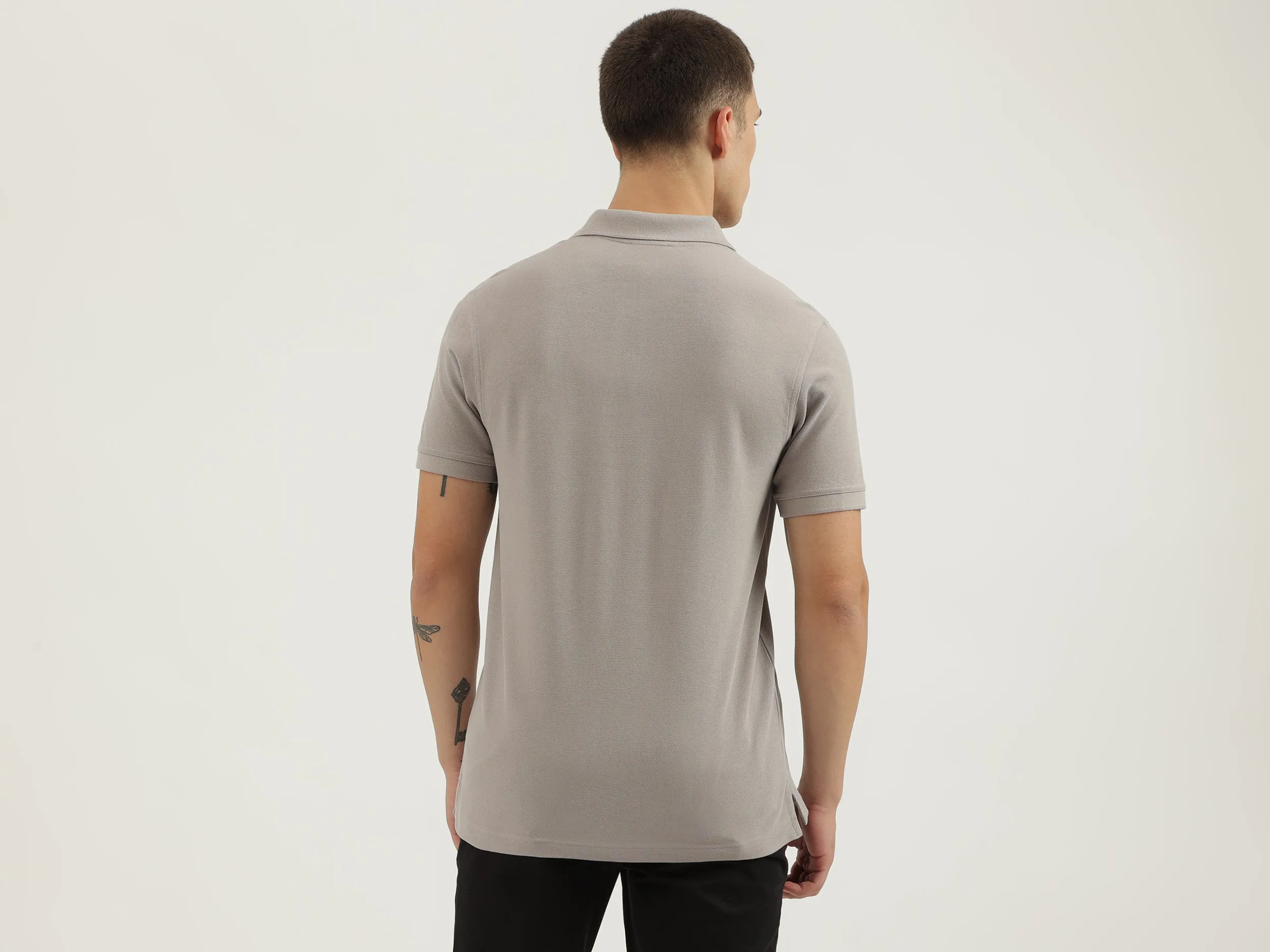 Regular Fit Polo Neck Solid T-shirts