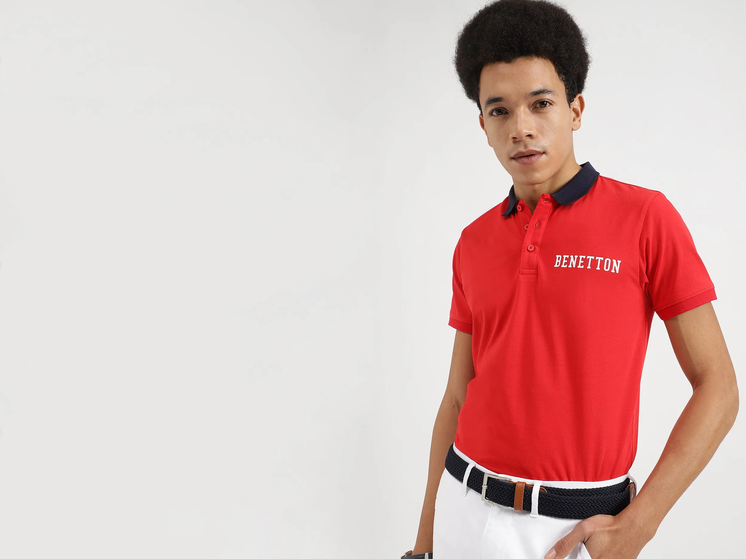 Regular Fit Polo Neck Solid T-Shirts