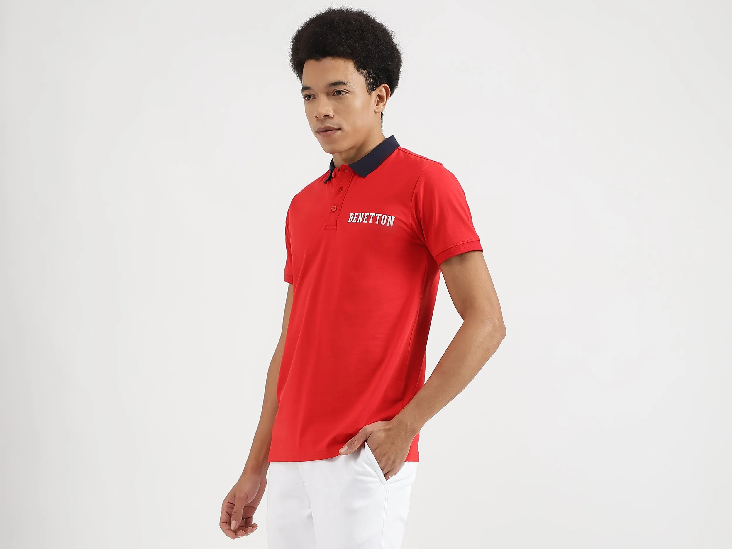 Regular Fit Polo Neck Solid T-Shirts