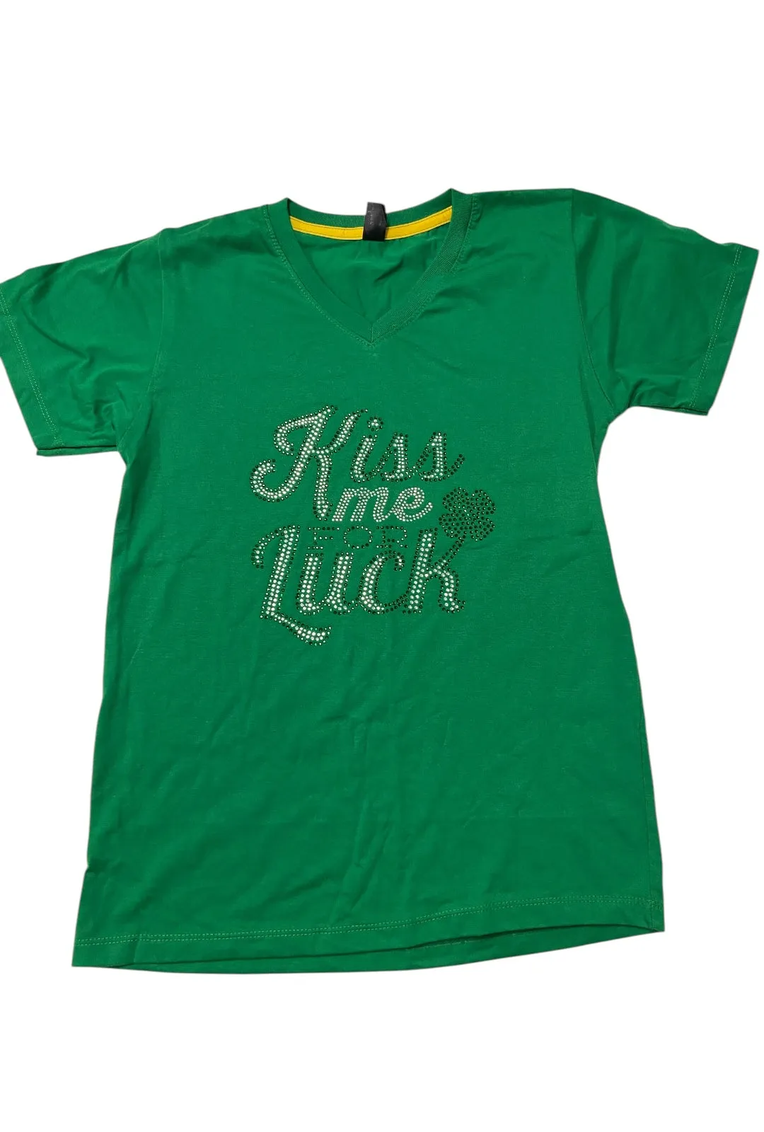 Saint Patrick's Day Kiss Me For Luck Ladies T-Shirt