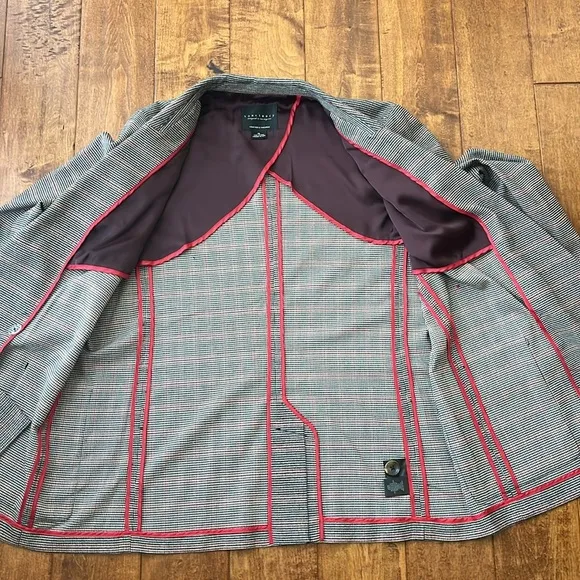 Sanctuary Clothing Womens Plaid Two Button Blazer Jacket Size XL