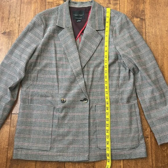 Sanctuary Clothing Womens Plaid Two Button Blazer Jacket Size XL