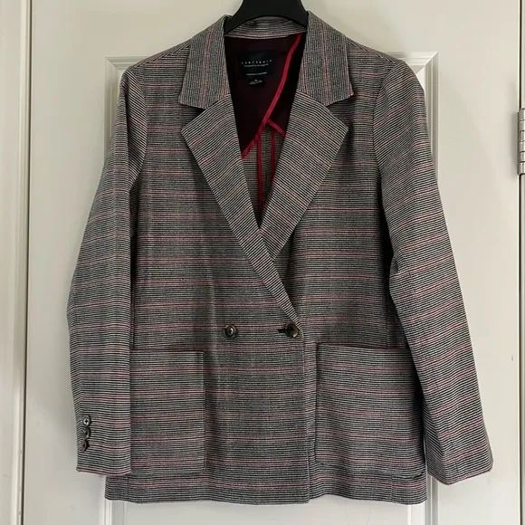 Sanctuary Clothing Womens Plaid Two Button Blazer Jacket Size XL