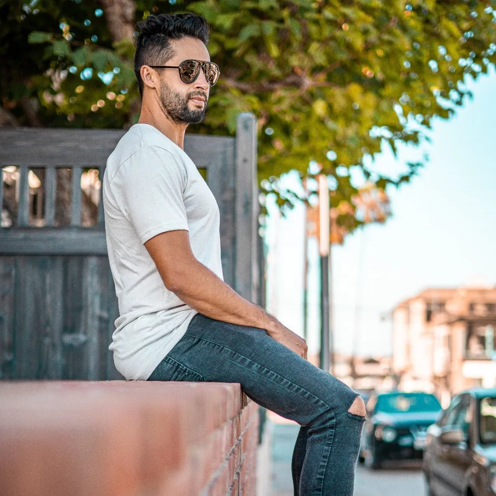 Sand V Neck T-Shirt