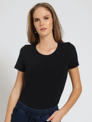 Scoop Neck Bodysuit - Black