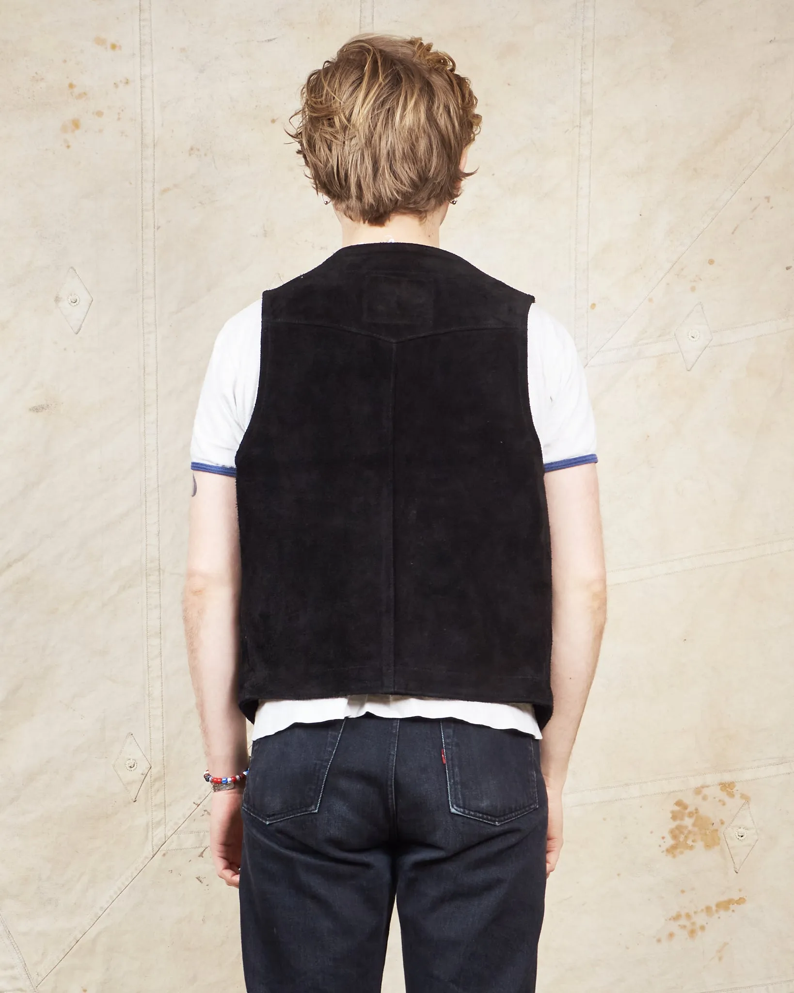 Second Hand Indigofera Harrison Leather Vest Black Size S