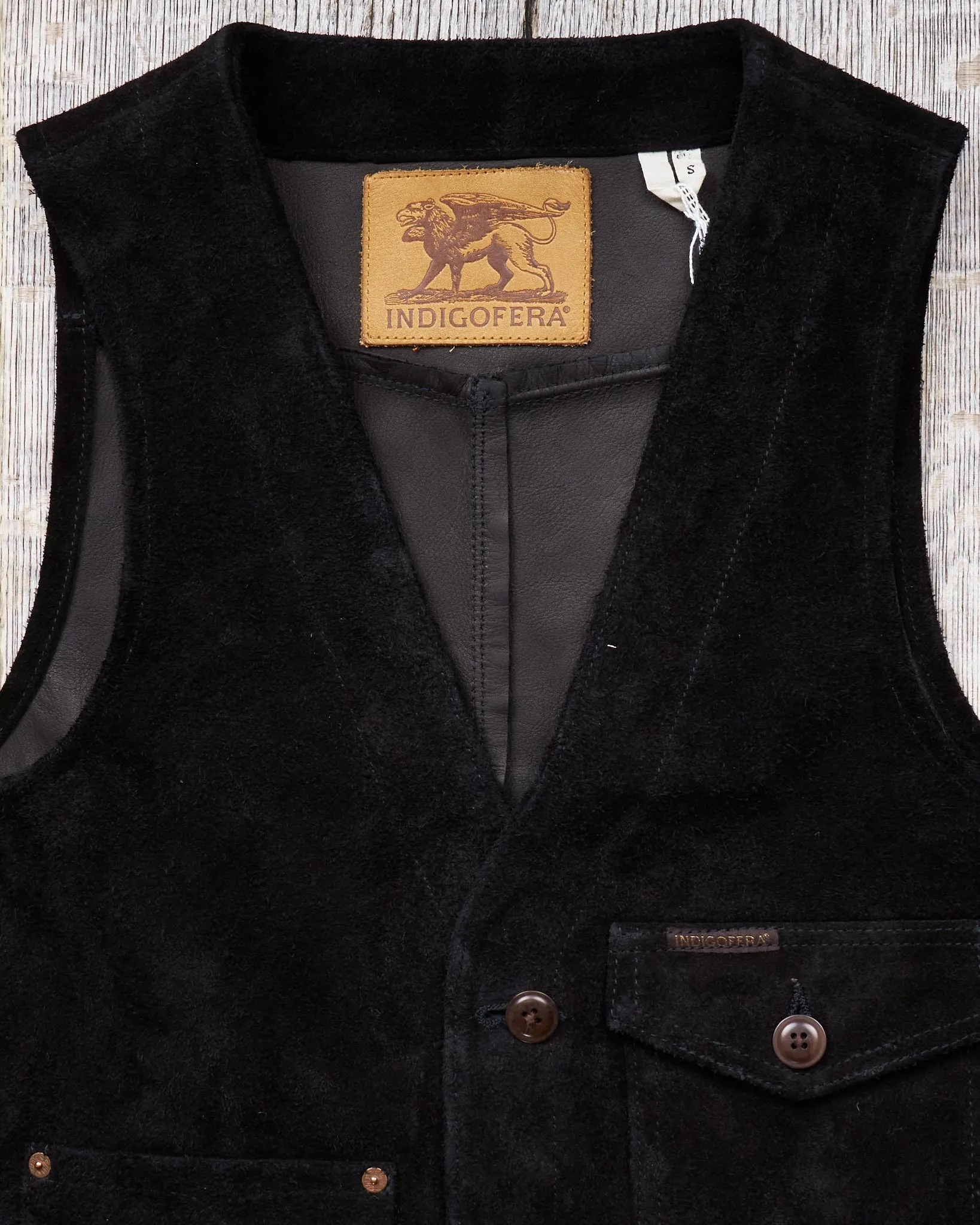 Second Hand Indigofera Harrison Leather Vest Black Size S