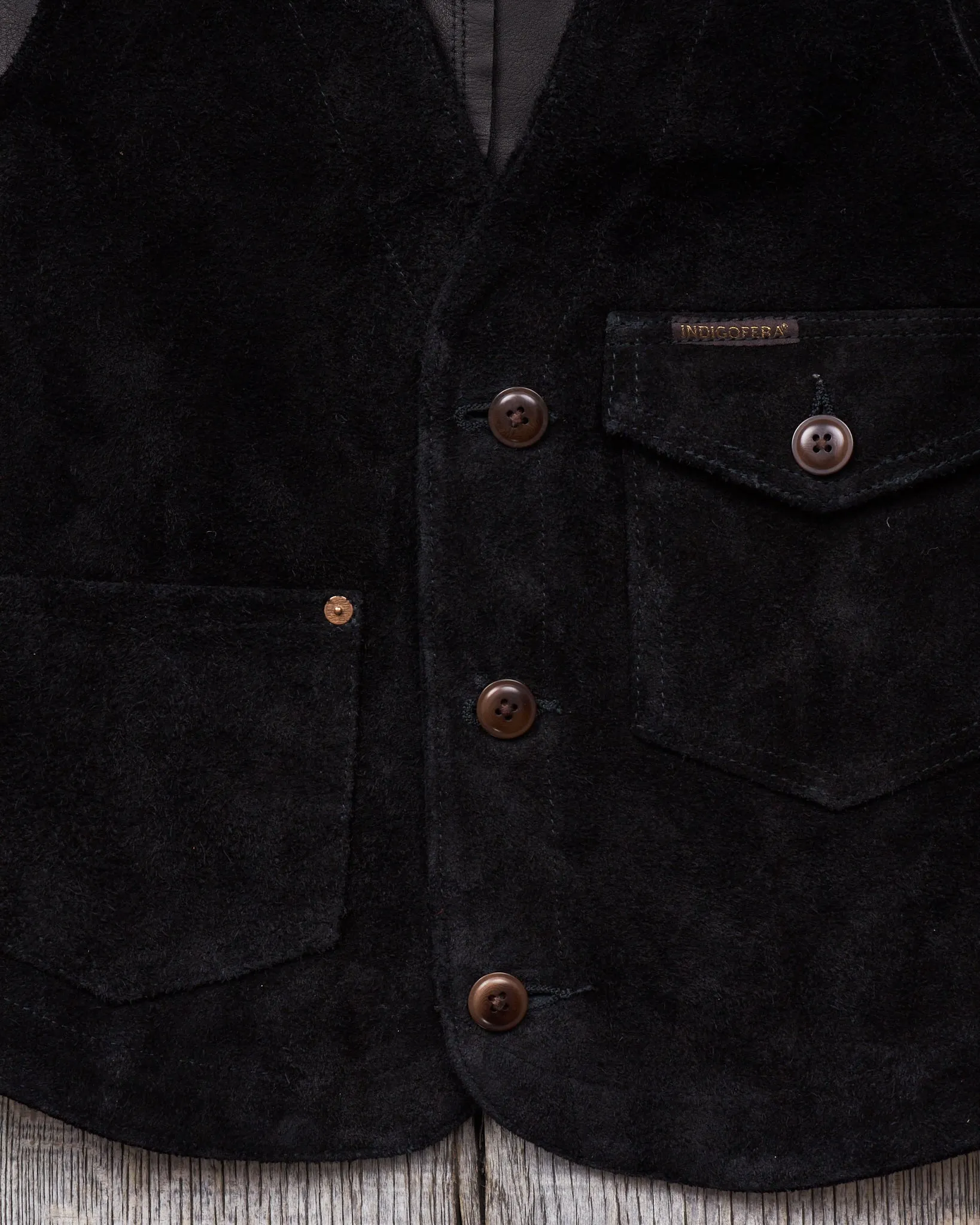 Second Hand Indigofera Harrison Leather Vest Black Size S