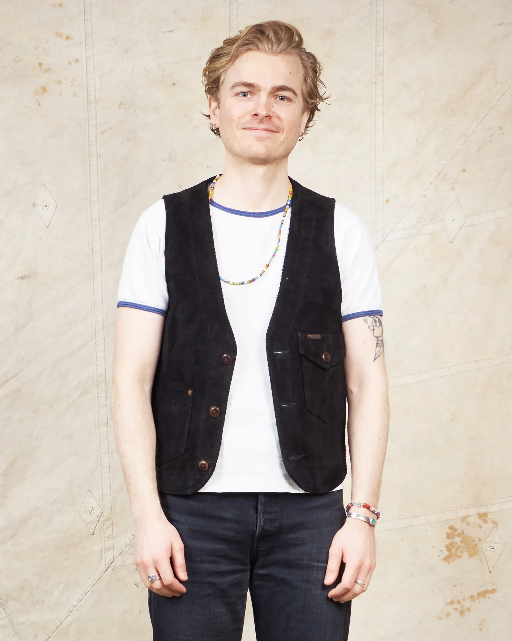 Second Hand Indigofera Harrison Leather Vest Black Size S